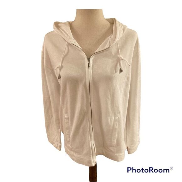 Villager Sport White Zip Up Sweatshirt - Picture 1 of 11